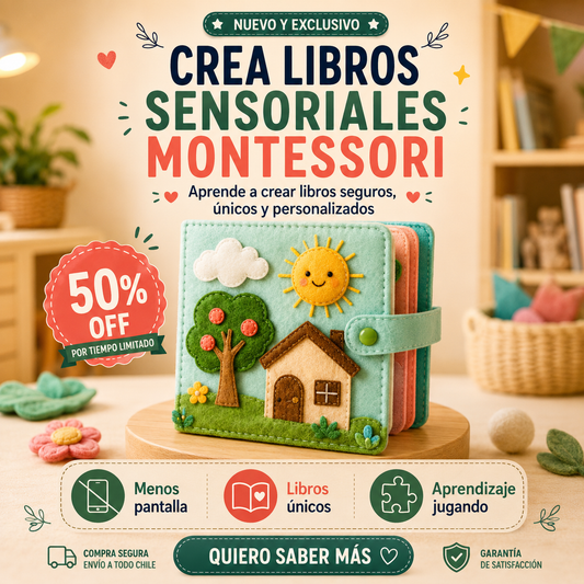 Emprende y Crea Libros  Sensoriales Metodo Montessori + 3 bonos Exclusivos